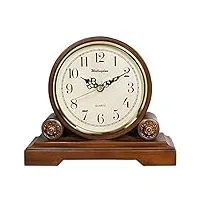 horloge de cheminée antique, horloge de cheminée en bois vivant actionné silence pm batterie décorative cintre horloge cheminée bureau bureau regal home decor cadeau étagère horloges