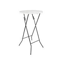 oxeo table mange debout pliable diamètre 60cm hauteur 110cm - table haute pliante de bar - plateau résine structure acier laquée