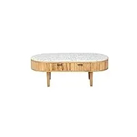 made in meubles table basse en terrazzo et bois de manguier ambrine - table & table basse - table basse 60 x 118 x 43 cm