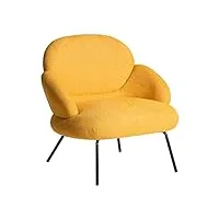 lastdeco - fauteuil décoratif dokkum | fabriqué en chenille, fer et mousse - couleur moutarde | dimensions 83 x 85 x 75 cm