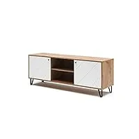 vicco meuble tv nizza, chêne artisan/blanc, 150 x 55.2 cm