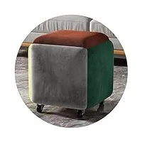 tabouret cube magique en velours 5 couleurs chaise combinée 5 en 1, poufs de rangement pour canapé de salle à manger à la maison avec cadre en acier au carbone et roues pivotantes (taille: 38x38x34