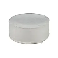 relaxdays pouf gonflable, tabouret rond, h x d : 26 x 56 cm, pour extérieur (jardin, balcon, camping), crème