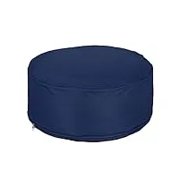 relaxdays pouf gonflable, tabouret rond, h x d : 26 x 56 cm, pour extérieur (jardin, balcon, camping), bleu