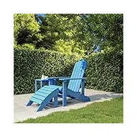 talcus adirondack fauteuil de jardin avec repose-pieds en polyéthylène haute densité bleu turquoise
