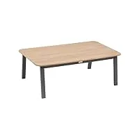hespéride - table basse de jardin rectangulaire oriengo graphite 100x60x35cm en acacia certifié fsc