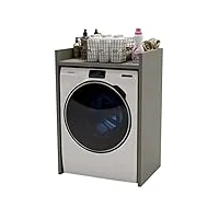 mrbls_home armoire pour machine à laver, sèche-linge, meuble de salle de bain, buanderie, plusieurs couleurs, 66 x 97 x 62 cm (gris mat)