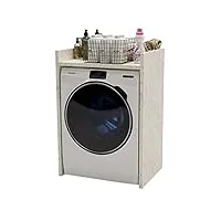 mrbls_home armoire pour machine à laver, sèche-linge, meuble de salle de bain, meuble de salle de bain, buanderie, plusieurs couleurs, 66 x 97 x 62 cm, marbre blanc