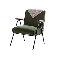 sfxyoybt fauteuil salon ，fauteuil moderne en velours côtelé fauteuil d'appoint capitonné, chaise longue canapé simple avec pieds en métal chambre à coucher/salon/lecture(color:vert)