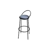 chaises de bar modernes en fer forgé pour la maison, la cuisine, le restaurant, les tabourets de bar épais, décoration de café, dossier pour cuisine, salle à manger et salon (taille : gris)