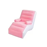 eboutik - chaise longue gonflable de luxe pour intérieur et extérieur avec accoudoirs – siège en tissu peluche doux – idéal pour la maison et le jardin, les jeux, les pique-niques, la plage, les