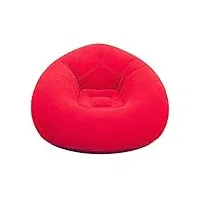 eboutik - fauteuil gonflable d'intérieur et d'extérieur de luxe – pouf en tissu peluche doux, idéal pour la maison et le jardin, les jeux, les pique-niques, la plage, le réveillon de noël (rouge)