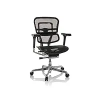 hjh office siège de bureau ergohuman base i filet fauteuil de bureau haut de gamme avec dossier ergonomique, noir, 652299