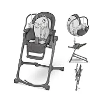 lionelo cora plus 2en1 chaise haute bébé evolutive 6-36 mois/15 kg, chaise d'enfant pliable avec fonction transat bébé jusqu'à 9 kg, réglable en hauteur, arche avec jouets