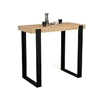 idmarket - table haute de bar phoenix bois et noir 113 cm