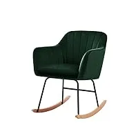 baÏta fauteuil elsa rocking chair en velours vert