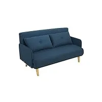 italfrom canapé lit light sofa 150 x 73 x 81 cm couleur bleu 2 places