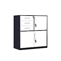caisson de bureau casier en métal de classeur de bureau avec serrure armoire à outils armoire de stockage de fichiers armoire à tiroirs d'information entièrement assemblé armoire de classement ( color