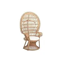 alice's garden - fauteuil vintage en rotin avec coussin d'assise. mahe. l 110 x p 60 x h150cm