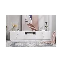 sweiko meuble tv 170 l x 37 b x 42 hcm, table tv lowboard moderne, meuble tv bas en bois avec Élégance stylée white