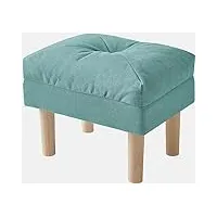 ymyny petit pouf ottoman, chaise avec siège rembourré en Éponge, repose-pieds, tabouret bas en bois pour chambre à coucher, salon, entrée, 40×29×32cm, bleu vert hbd023t