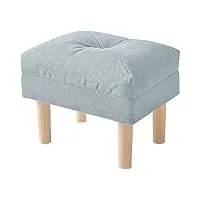 ymyny petit pouf ottoman, chaise avec siège rembourré en Éponge, repose-pieds, tabouret bas en bois pour chambre à coucher, salon, entrée, 40×29×32cm, bleu clair hbd023bl