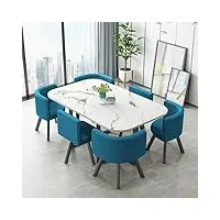 tables de salle à manger avec 6 chaises table de conférence rectangulaire table a manger 6 personnes for cuisine, salle à manger, salon (color : bleu)