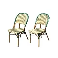 jhkzudg chaises de restauration en rotin extérieur À dos haut de gamme de 2,chaises de bistrot,chaises en osier de patio,pour le patio, le jardin, les yards, le pont, la pelouse