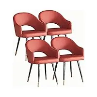 chaises de salle à manger de cuisine ensemble de 4 fauteuils d'appoint de salle à manger de salon moderne de loisirs chaise d'appoint en cuir étanche avec pieds en acier au carbone