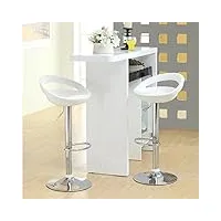 xdailuyyds tabourets de bar lot de 2 en abs plastique, fauteuil bar réglable en hauteur, chaise pivotante, chaises de bar cuisine, chaise haute bar avec repose-pieds (2pcs/blanc)