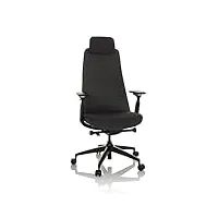 hjh office chaise de bureau professionnelle yucano chaise pivotante respirante avec appui-lordose réglable en hauteur, noir, 790024