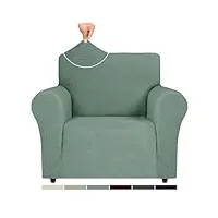 ystyle housse de fauteuil extensible, housse canapé 1 place avec accoudoirs, protection canape chien, universelle hiver sofa cover, housse de canape antidérapante, vert clair
