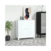 techpo coffre de rangement industriel pour meubles en acier blanc