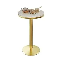 table haute ronde en marbre avec pieds doré, table de cocktail bistro moderne avec cadre en métal solide, convient pour café/dessert shop/salle de réception,hauteur 75 cm, 95 cm, 105 cm