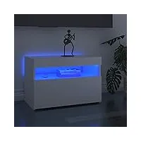 ciadaz meuble tv avec lumières led blanc brillant 60x35x40 cm,table television salon,meuble télé haut,meuble tv haut
