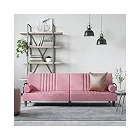 zeyuan canapé-lit avec accoudoirs rose velours,lit banquette,fauteuil convertible lit,housse de canapé extensible