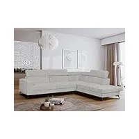 sesto senso canapé d'angle moderne - grand canapé sur pieds en métal - canapé en l pour salon avec appuie-têtes réglables - confort élégant