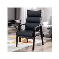 btzhy fauteuil chaise,chaise de bureau avec support lombaire sans roulettes, bras de chaise d'appoint modernes et pieds en bois massif pour lecture confortable pour adulte pour salon