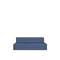 lit double z 2 places pour enfants, fauteuil, lit, canapé, lit pliant, matelas en mousse triple pli 12 cm (bleu marine)