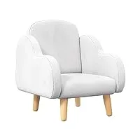zonekiz fauteuil pour enfant design scandinave nuage grand confort avec piètement inclinés et tissu 46 x 51 x 55 cm blanc