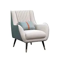 sfxyoybt fauteuil de salon design, fauteuils d'appoint modernes en cuir rembourré et tissu technique avec pieds métalliques, fauteuil club confortable pour la chambre à coucher(color:vert beige)