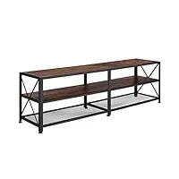 tectake meuble bas chicago 161x41,5x50,5cm buffet de télévision style industriel diverses couleurs (bois foncé industriel, 161 cm)