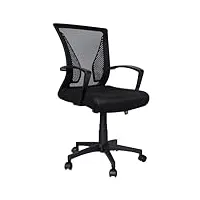 vounot chaise de bureau ergonomique avec soutien lombaire ajustable fauteuil de bureau hauteur réglable siège dossier en maille respirante inclinable à roulettes pivotantes noir