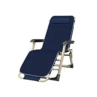 fauteuil inclinable surdimensionné à dossier zéro gravité, fauteuil inclinable de chaise longue de patio réglable avec appui-tête 330 lb (bleu)