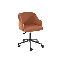 baÏta fauteuil de bureau à roulettes barnabe avec hauteur réglable en velours côtelé terracotta