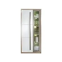 mon mobilier design roma armoire vitrine 3 portes battantes avec lumières led 90x194 cm