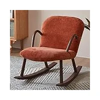 fauteuil à bascule d'intérieur, fauteuil à bascule en bois du milieu du siècle, fauteuil inclinable pour canapé simple, fauteuil de salon en tissu pour chambre à coucher, base et accoudo
