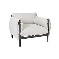 fauteuil d'extérieur en métal aluminium avec coussins Épais déperlants gris clair esperia