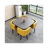 ensemble de table à manger pour 4, table à manger moderne de 80 cm/31 po, ensemble de table et chaises de cuisine ronde, ensemble de meubles de salle à manger pour cuisine de chambre leder-6