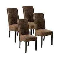 tectake lot de 4 chaises de salle à manger 106 cm chaise de salon mobilier meuble de salon - diverses couleurs au choix - (marron antique | no. 403500)